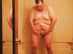 Nude in shower on camera